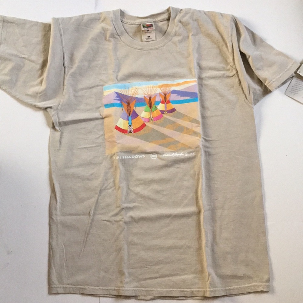 Warrior T Shirt Authentic Native American Design 100% Cotton Tipi Shadows Artist